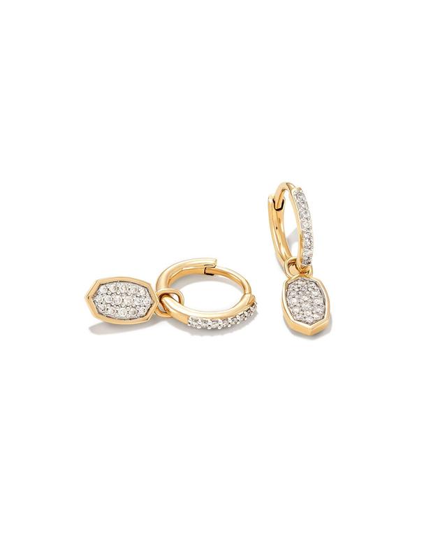 Scott Kendra Scott Marisa 14k Yellow Gold Huggie Earrings in White Diamond   Diamonds Product Image