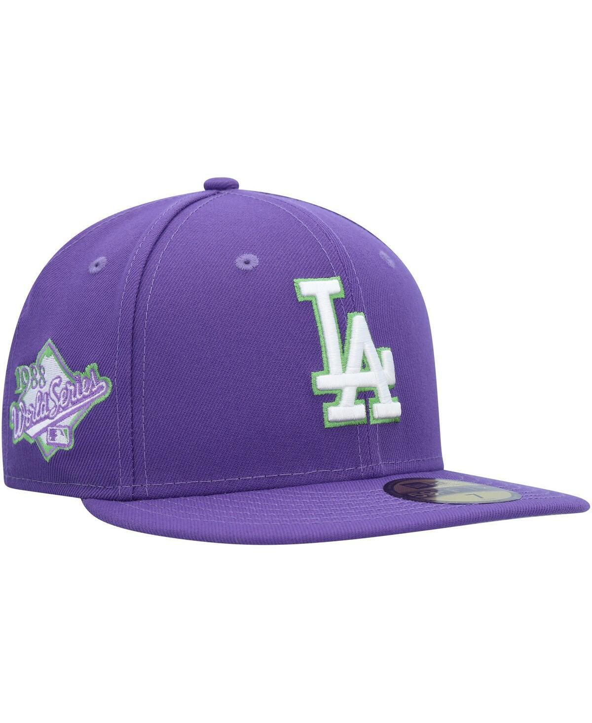 Mens New Era Purple Los Angeles Dodgers Lime Side Patch 59FIFTY Fitted Hat Product Image