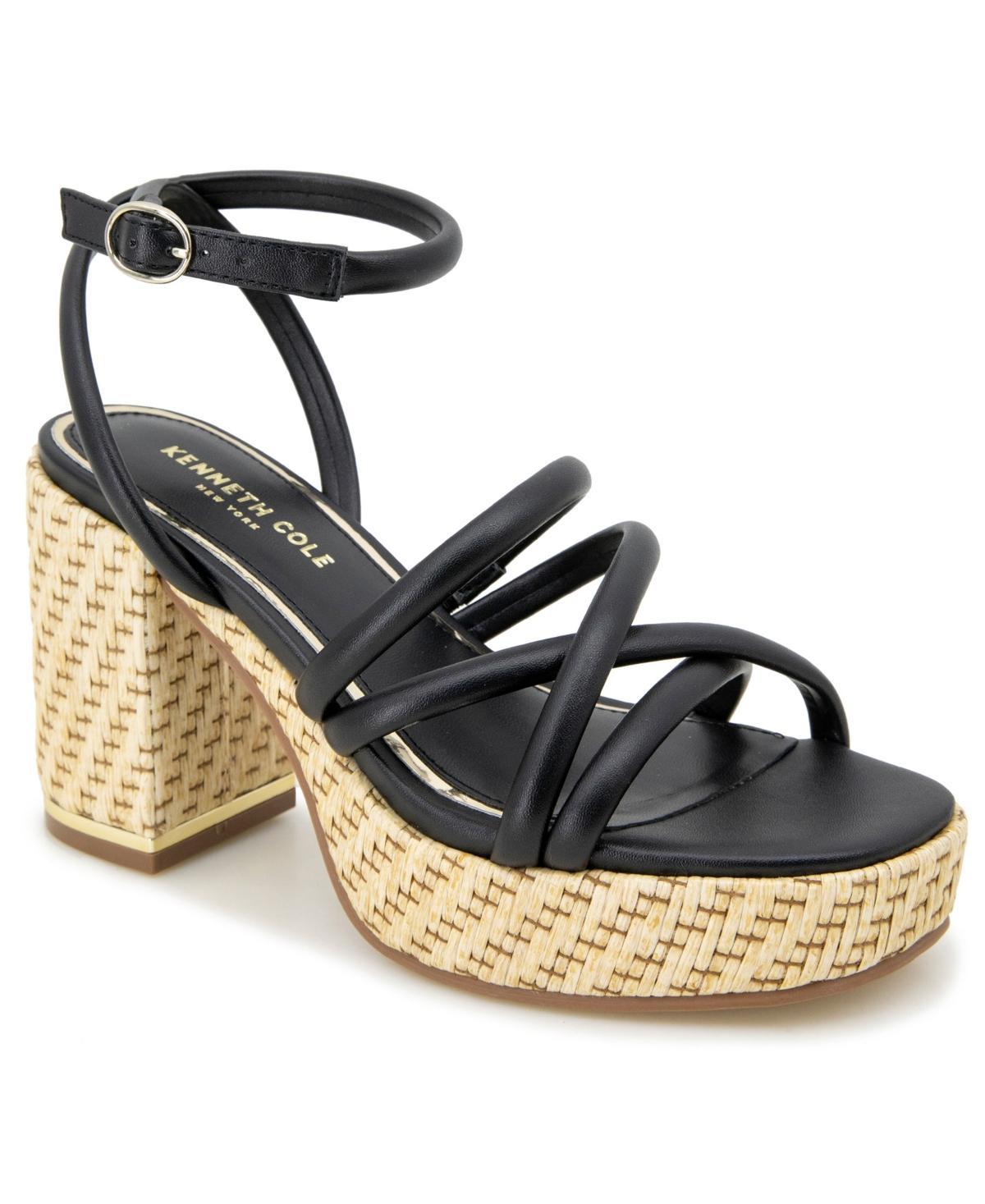Kenneth Cole Womens Daphne Strappy Espadrille Platform High Heel Sandals Product Image