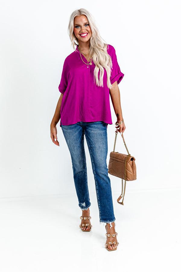 Stylish Setting Shift Top in Berry Product Image