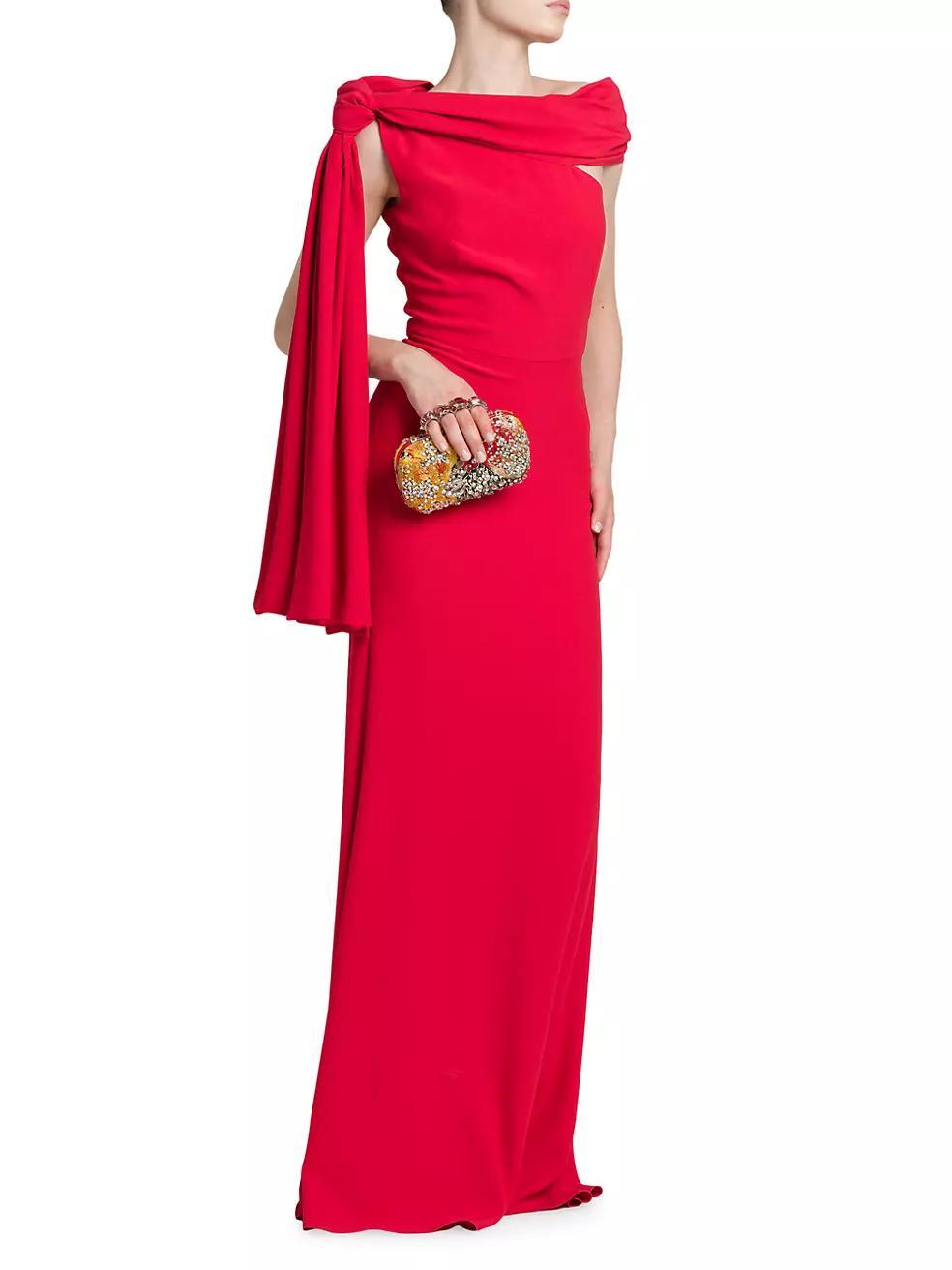 Knotted Crepe Evening Gown Product Image