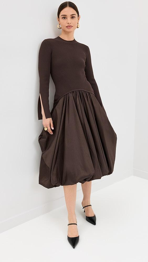 SIMKHAI Kenlie Mock Neck Midi Dress | Shopbop Product Image