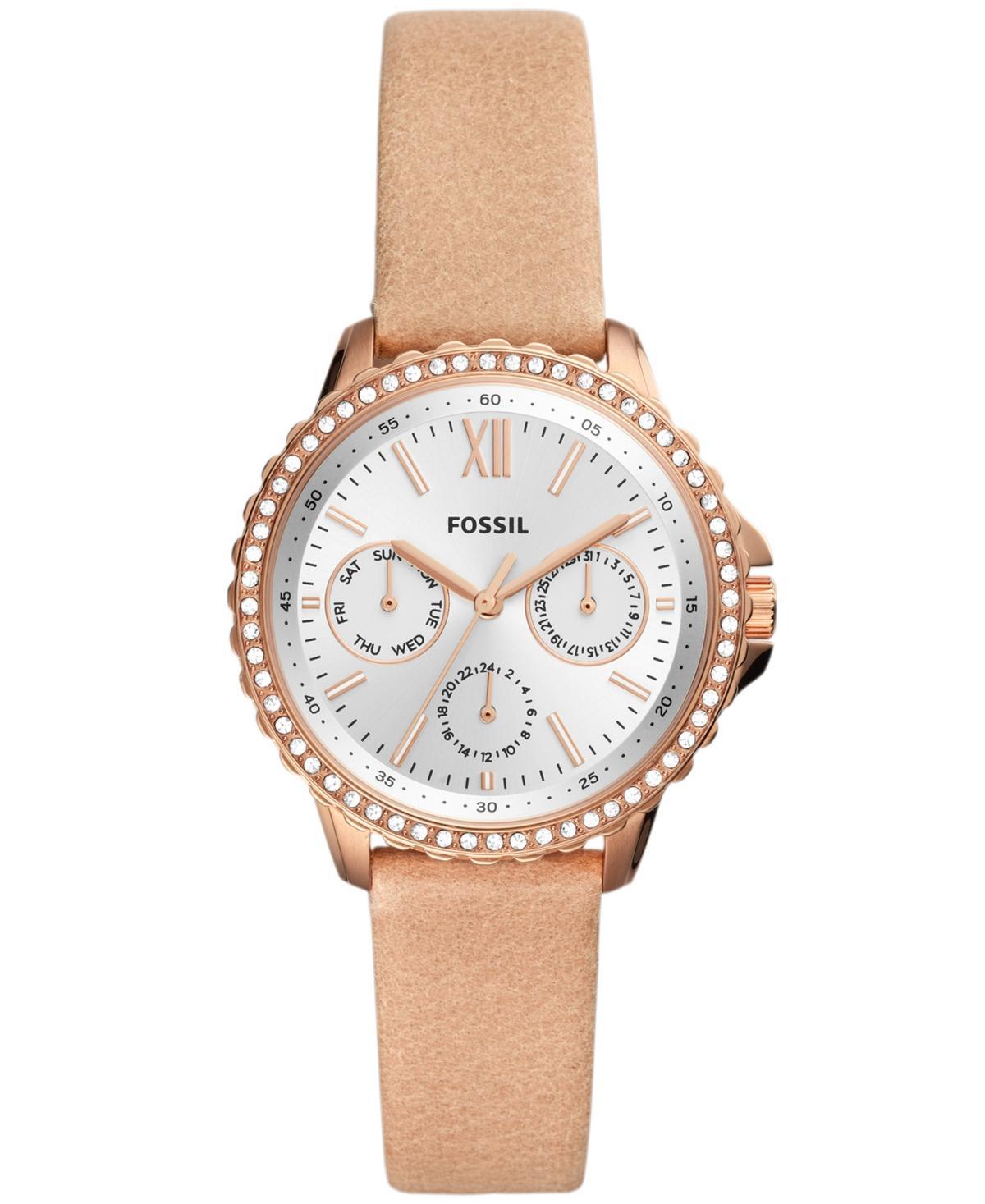 Fossil Womens Izzy Blush Leather Strap Watch 35mm - Pink Product Image