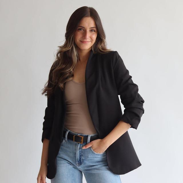 Ruched Sleeve Blazer Product Image