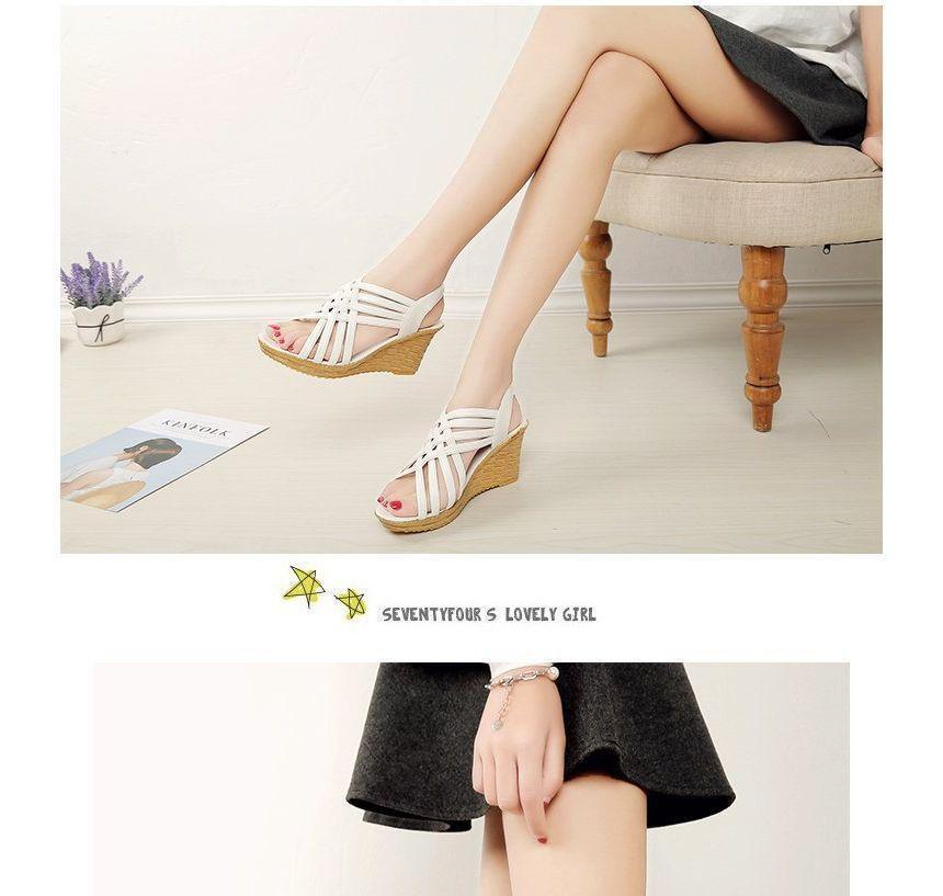 Strappy Wedge-Heel Sandals Product Image