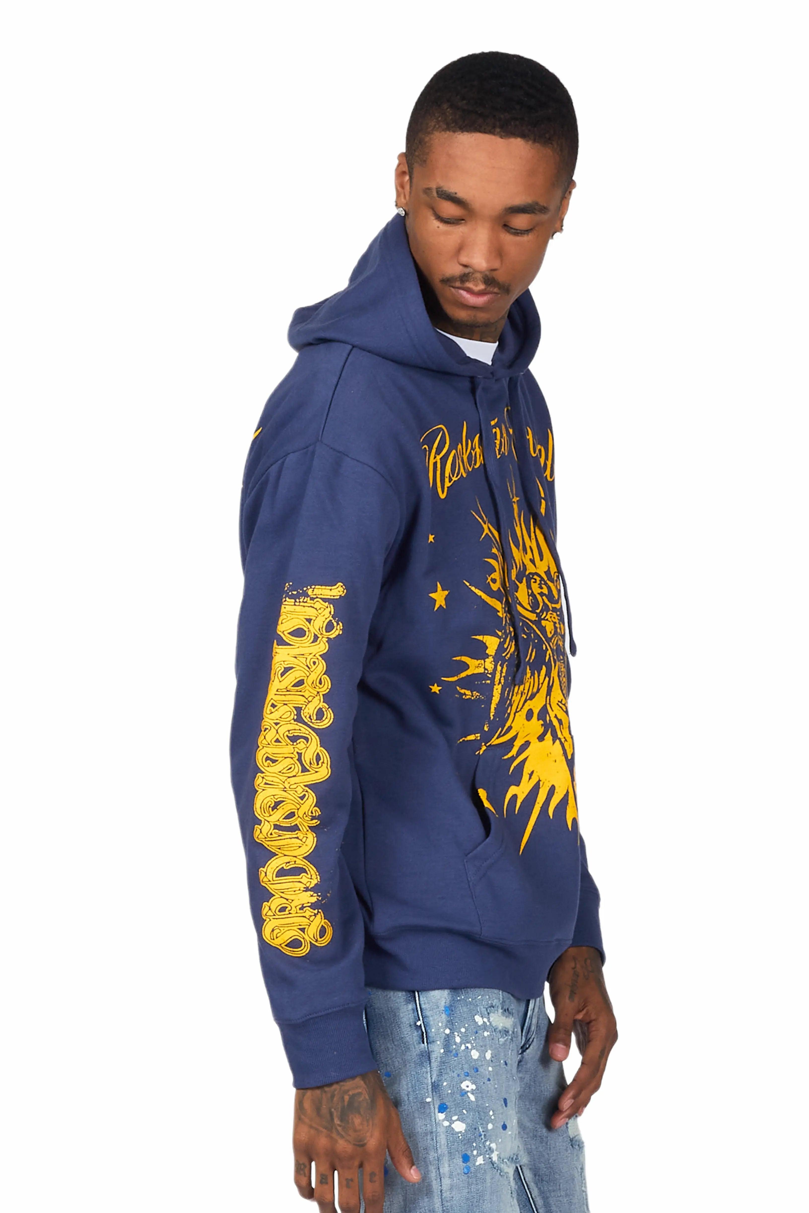 Mermaid Navy Graphic Hoodie Male Product Image