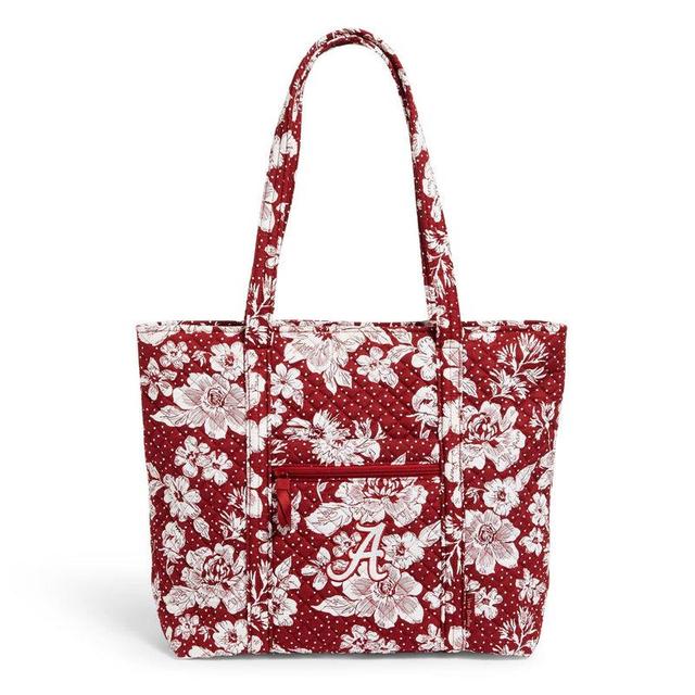 Vera Bradley Collegiate Tote Bag Women in Cardinal/White Rain Garden with The University of Alabama Logo Product Image