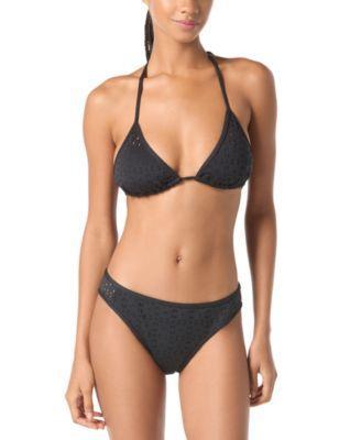 Michael Michael Kors Womens Laser Cut Triangle Bikini Top Laser Cut Bikini Bottoms Product Image