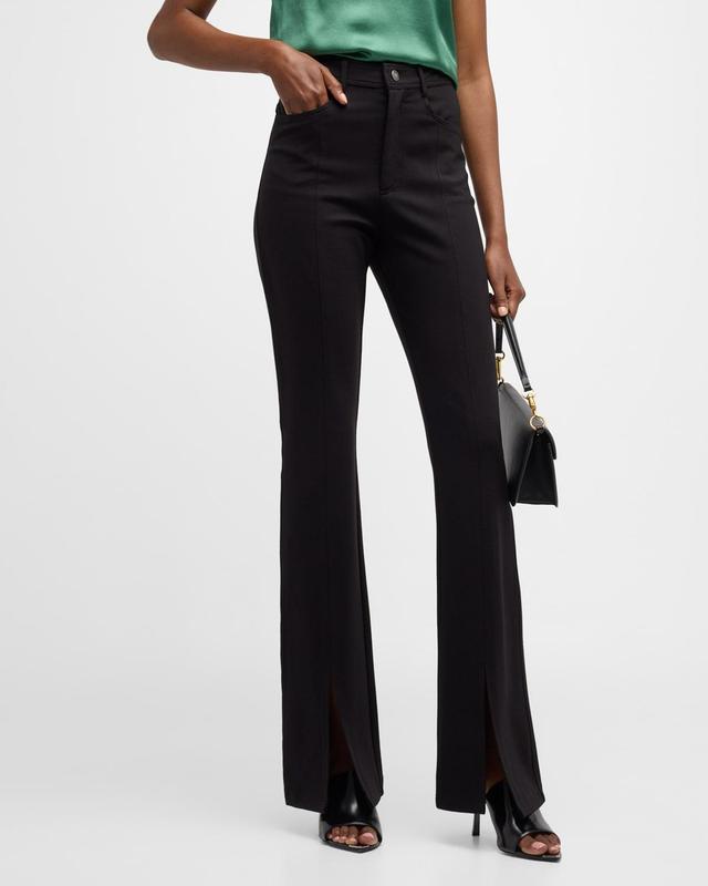 Shanis Ponte-Knit Bootcut Split-Hem Pants Product Image