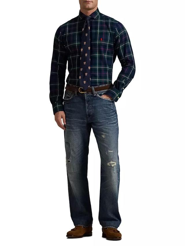 Classic-Fit Plaid Twill Button-Front Shirt Product Image