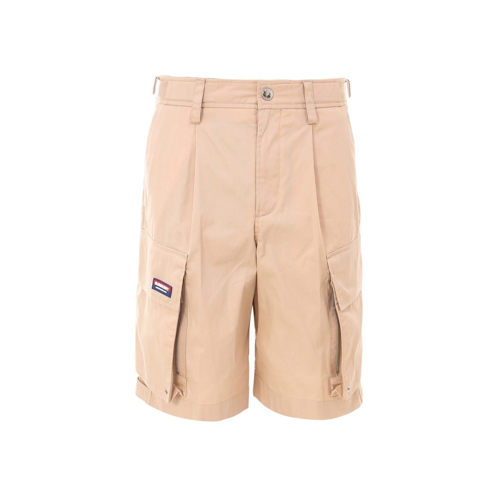 Cotton Bermuda Shorts In Beige Product Image