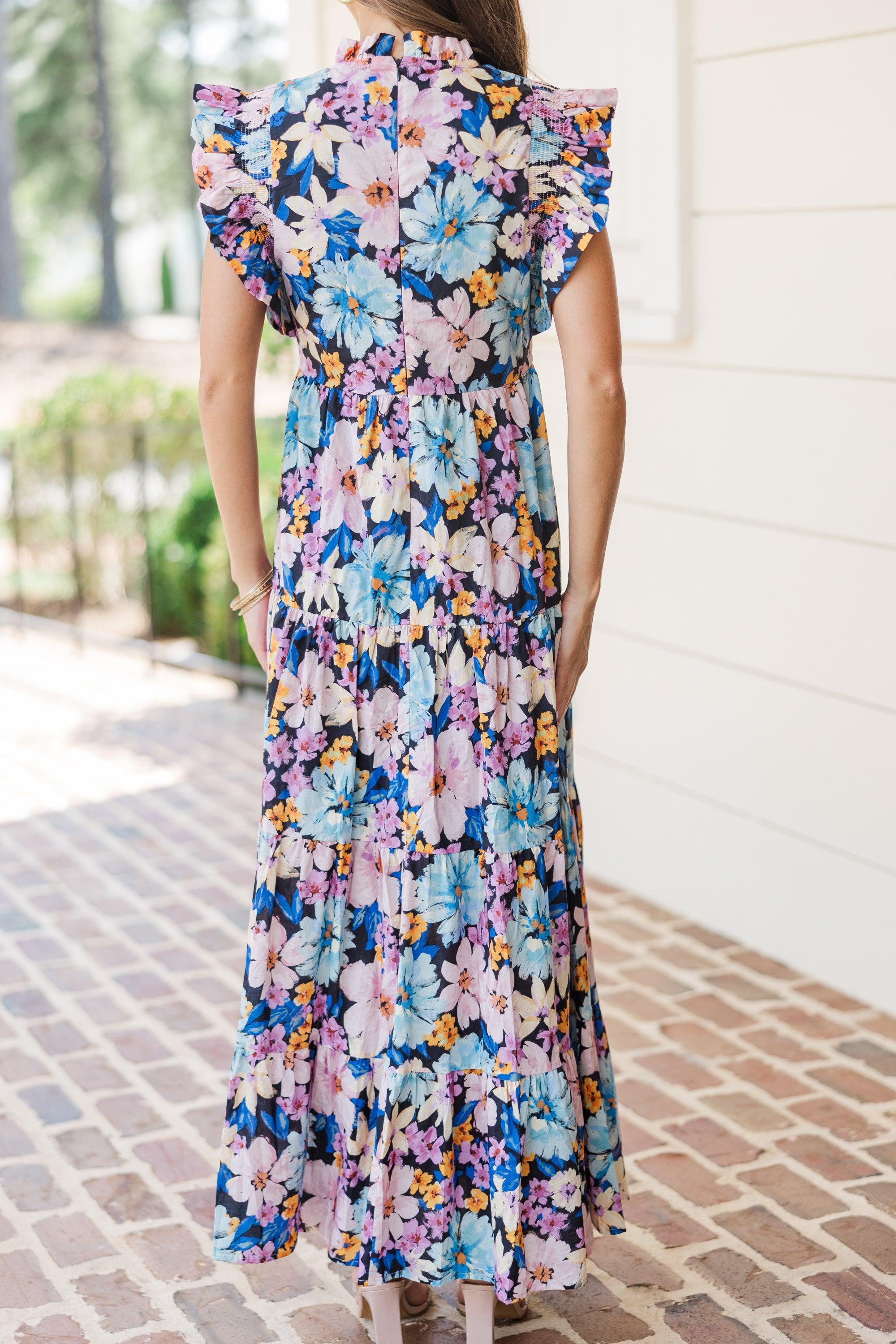 Listen To Your Heart Purple Floral Maxi Dress Female Product Image