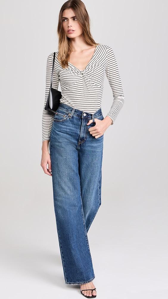 Joe's Jeans The Ava Stripe Twist V Neck Top | Shopbop Product Image