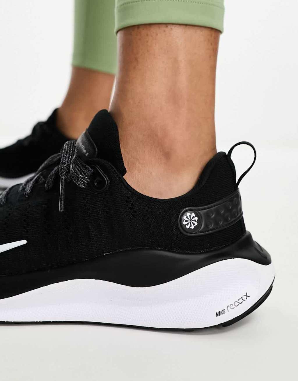 Nike Running Infinity Run 4 sneakers in black and white Product Image