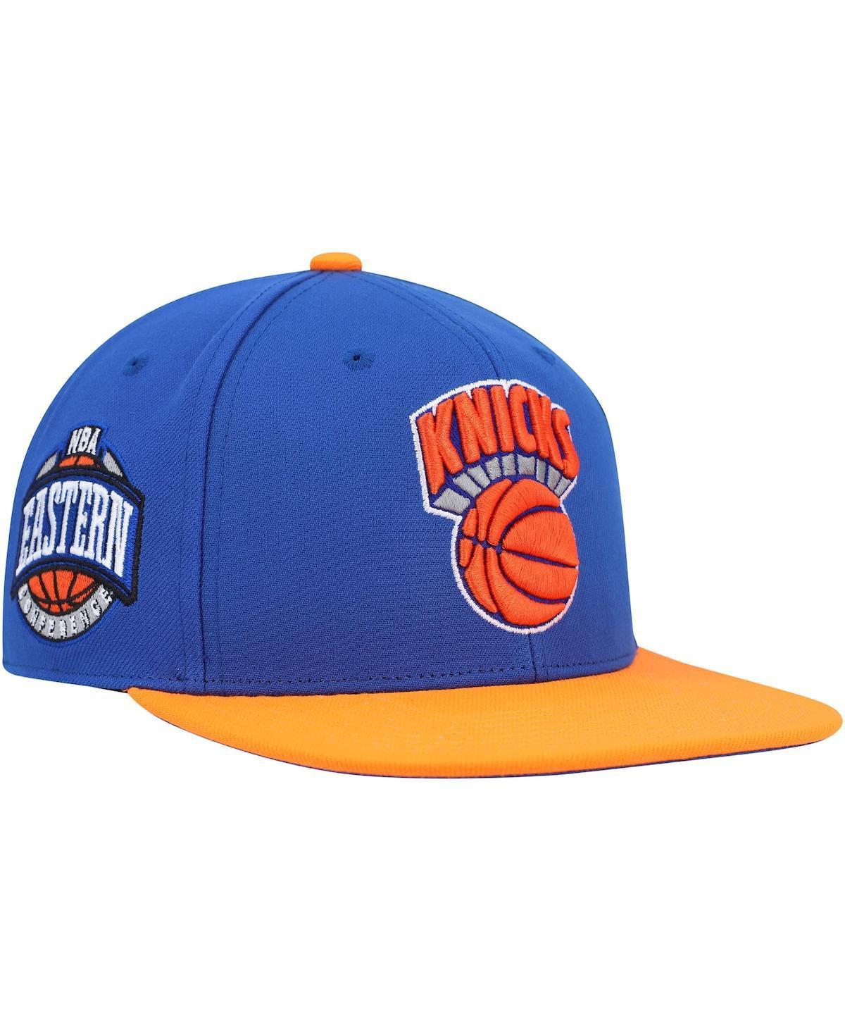 Mens Mitchell & Ness Blue New York Knicks Hardwood Classics Coast to Coast Fitted Hat - Blue Product Image