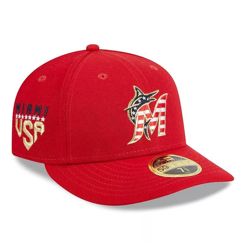 Mens New Era Miami Marlins 2023 Fourth of July Low Profile 59FIFTY Fitted Hat Product Image