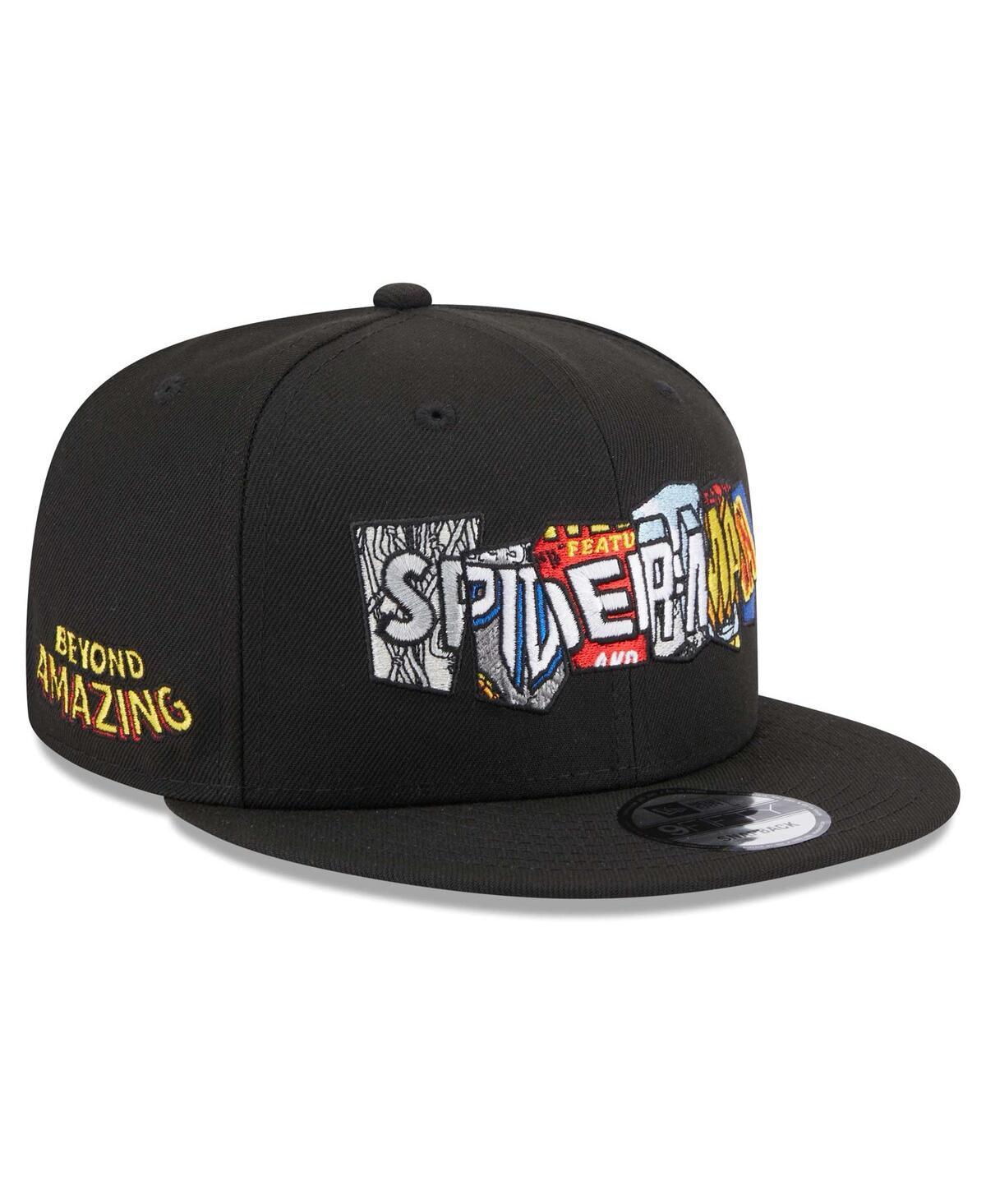 Mens New Era Black Spider-Man Titles 9FIFTY Snapback Hat Product Image