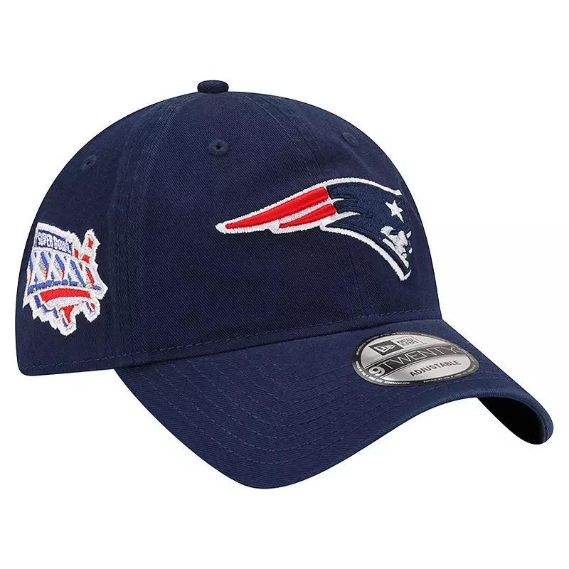 Mens New Era New England Patriots Distinct 9TWENTY Adjustable Hat, Blue Product Image