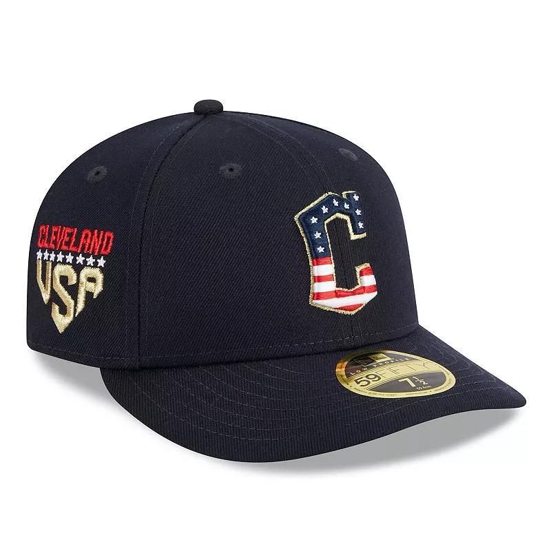 Mens New Era Navy Cleveland Guardians 2023 Fourth of July Low Profile 59FIFTY Fitted Hat Grd Blue Product Image