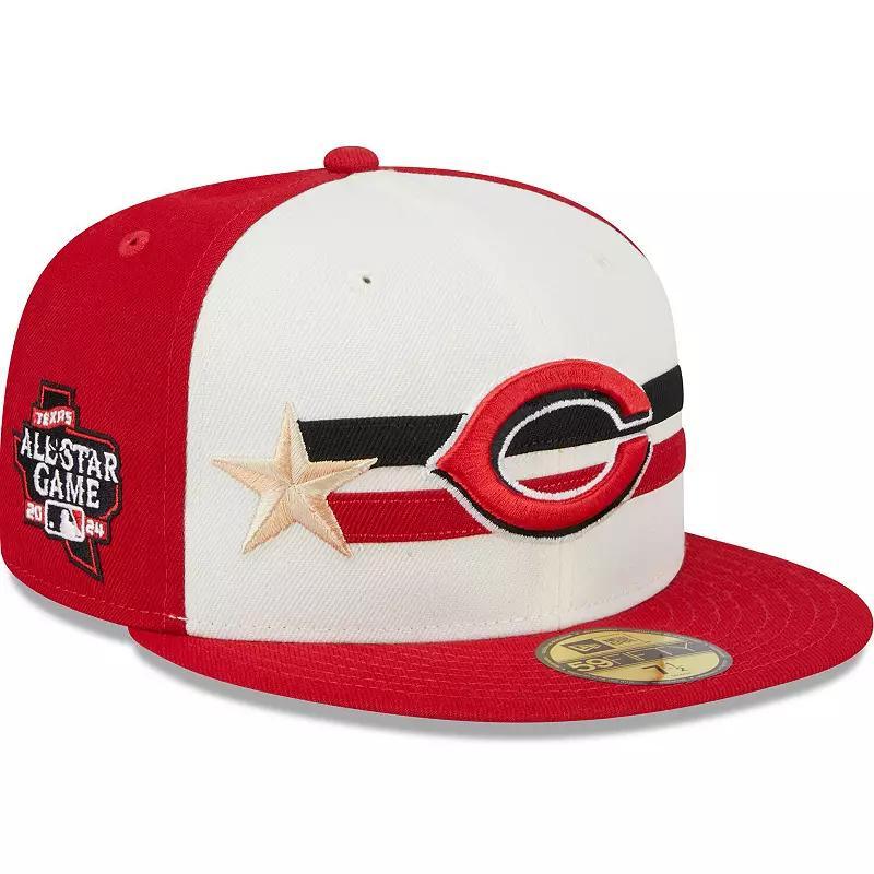 Mens New Era Cream/Red Cincinnati Reds 2024 MLB All-Star Game Workout 59FIFTY Fitted Hat Product Image