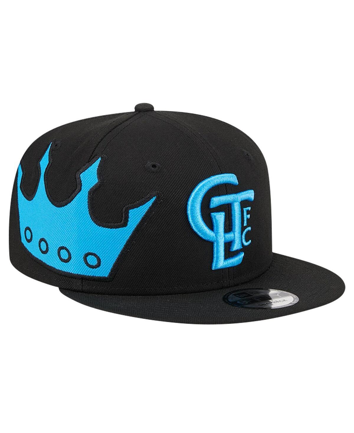 Mens New Era Black Charlotte Fc Jumbo 9FIFTY Snapback Hat Product Image