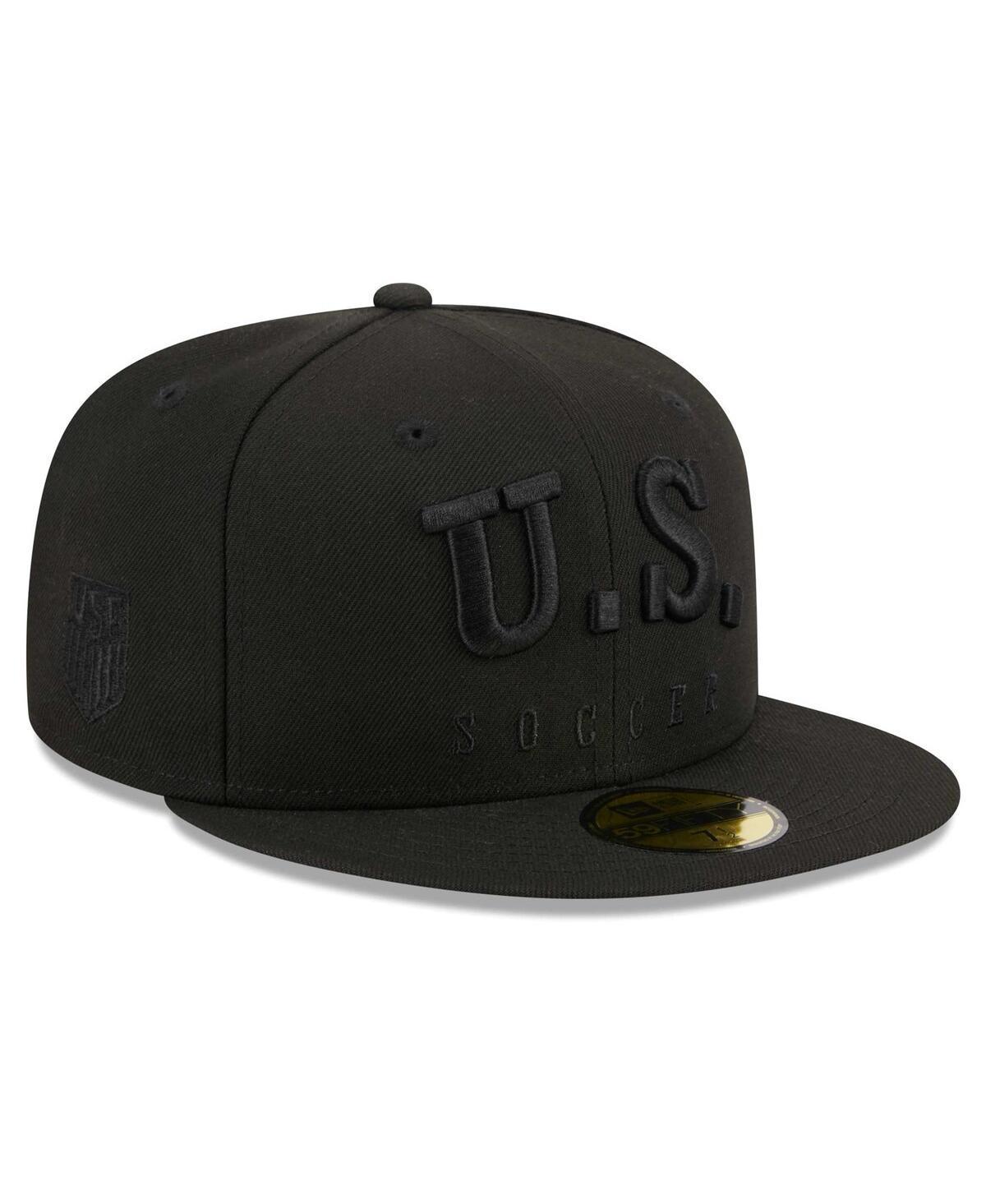 New Era Mens Black Usmnt Text 59fifty Fitted Hat Product Image