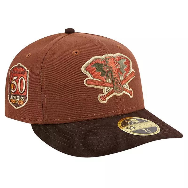 New Era Mens Brown Oakland Athletics Velvet Logo Fill Low Profile 59FIFTY Fitted Hat Product Image