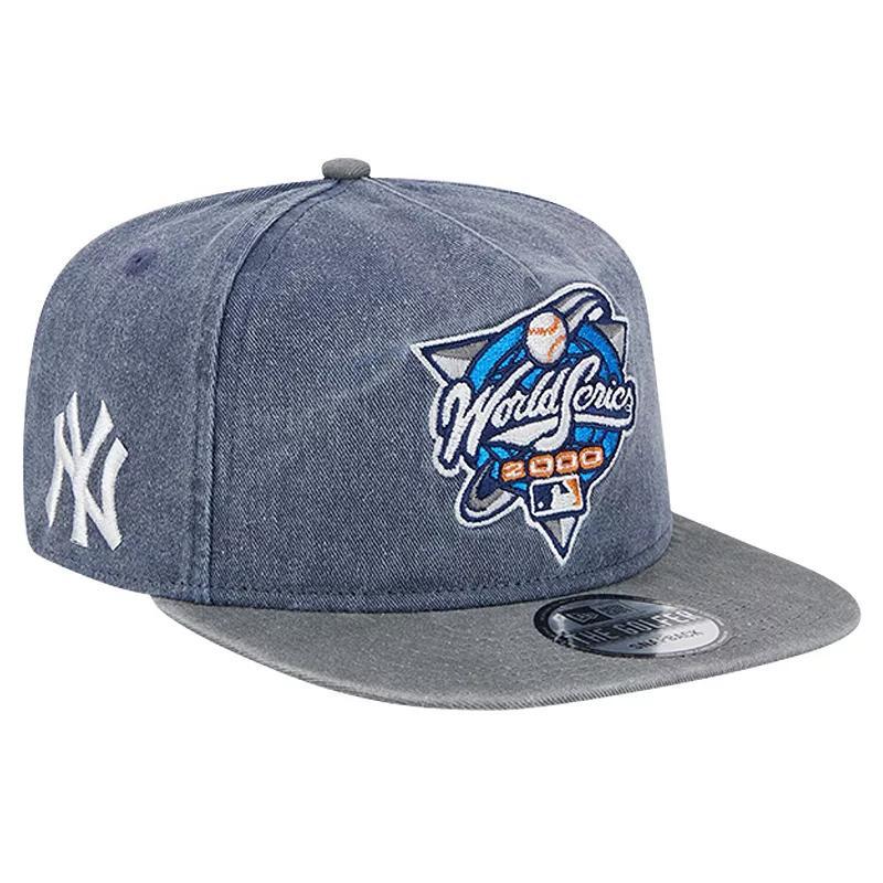 Mens New Era /Gray New York Yankees 2000 MLB World Series Pigment Dye Golfer Snapback Hat, Blue Product Image