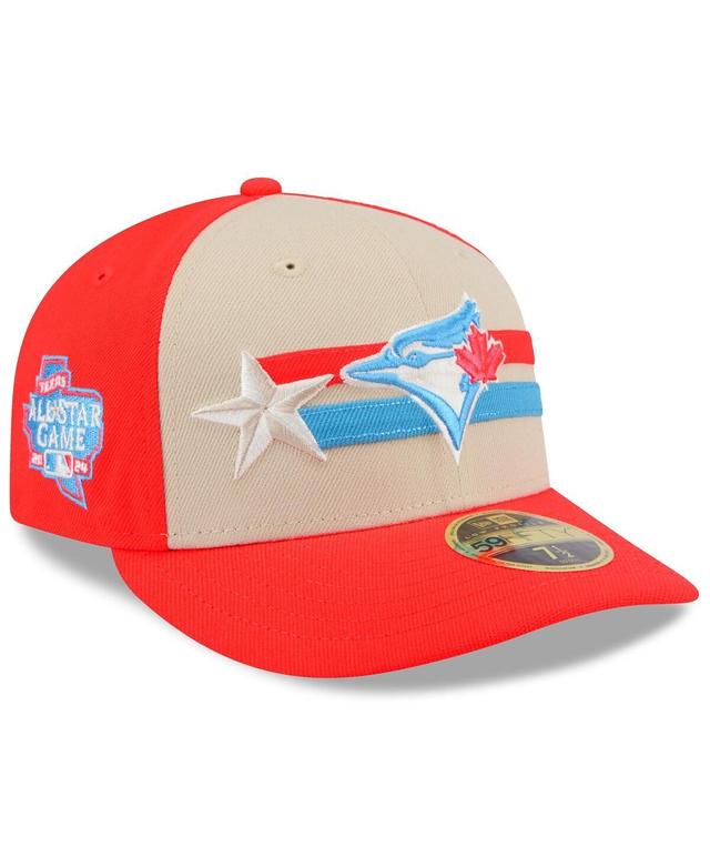 New Era Mens Tan Toronto Blue Jays 2024 Mlb All-Star Game Low Profile 59FIFTY Fitted Hat - Tan, Coral Product Image