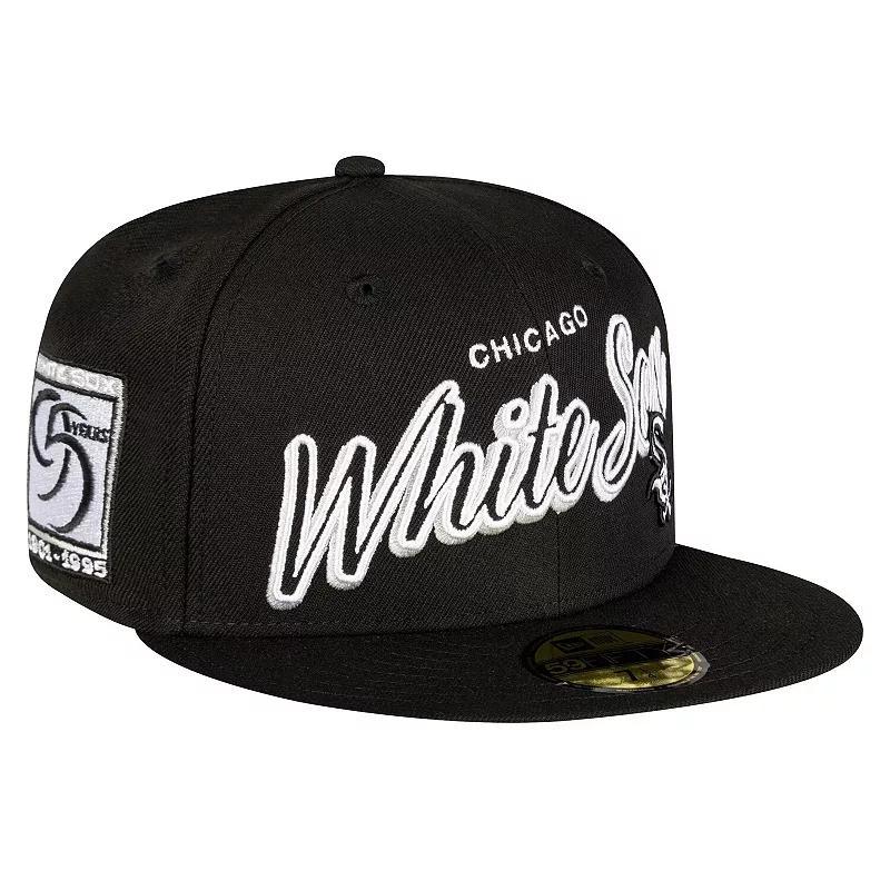 Mens New Era Chicago White Sox Script Sided 59FIFTY Fitted Hat Product Image