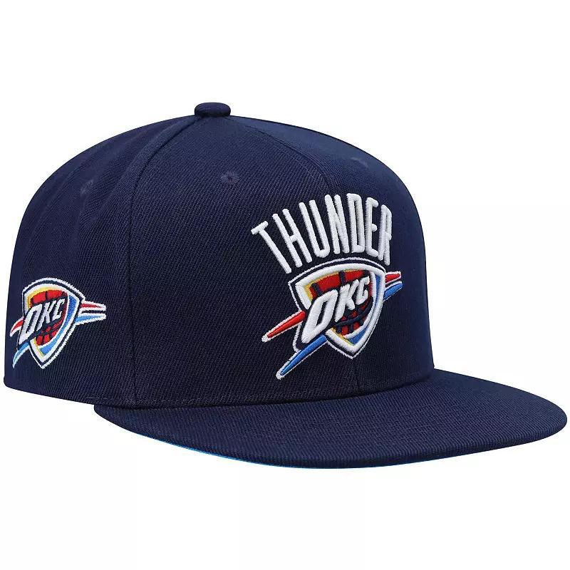 Mens Mitchell & Ness Navy Oklahoma City Thunder Core Side Snapback Hat Product Image