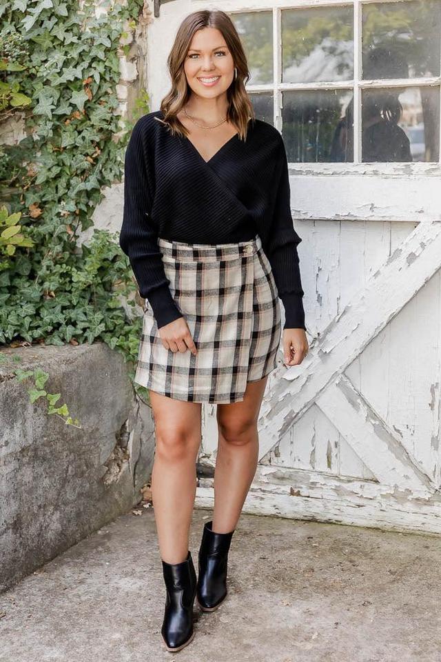 Something Just Like This Tan Plaid Skort Product Image