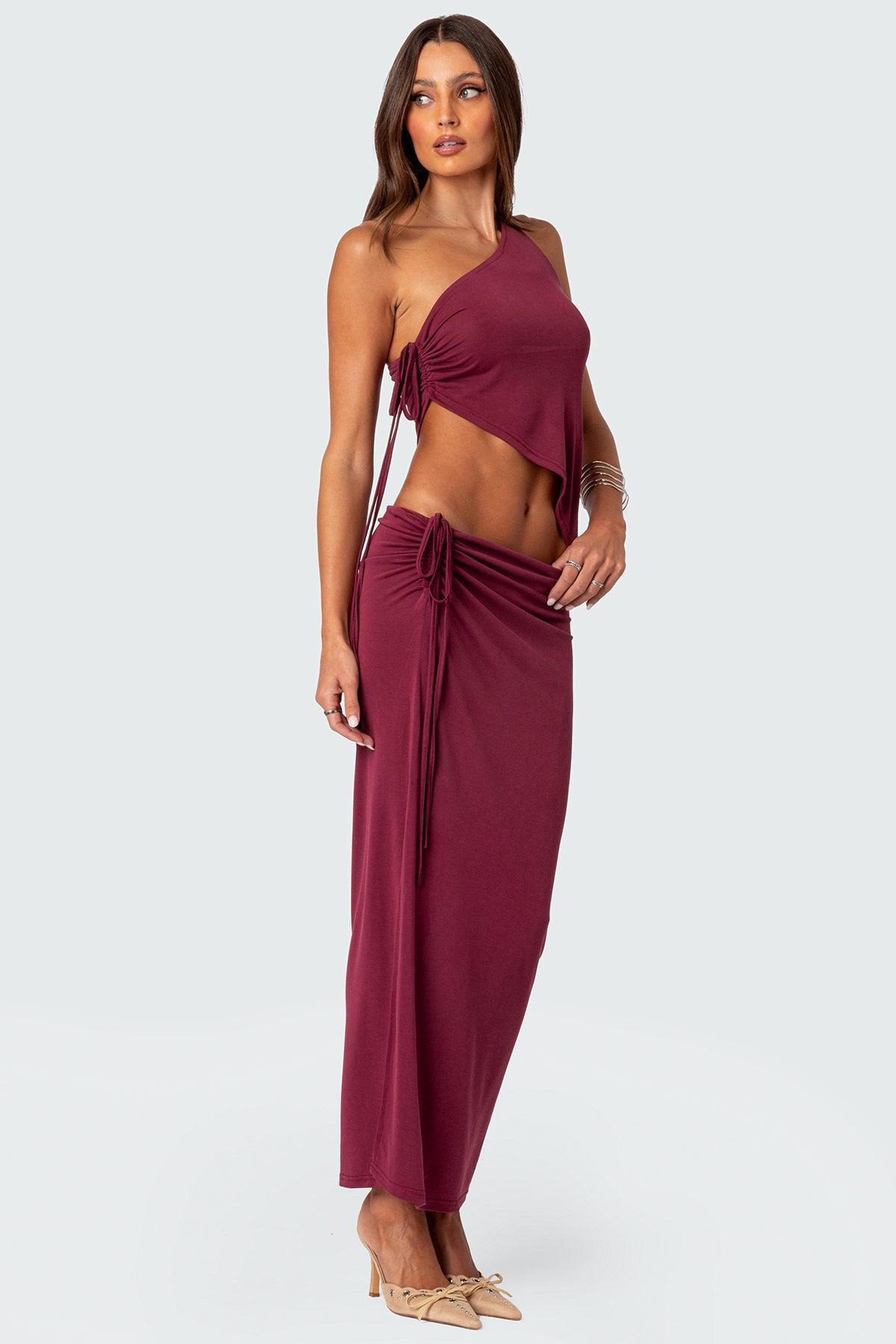 Frankie Drawstring Slit Maxi Skirt Product Image