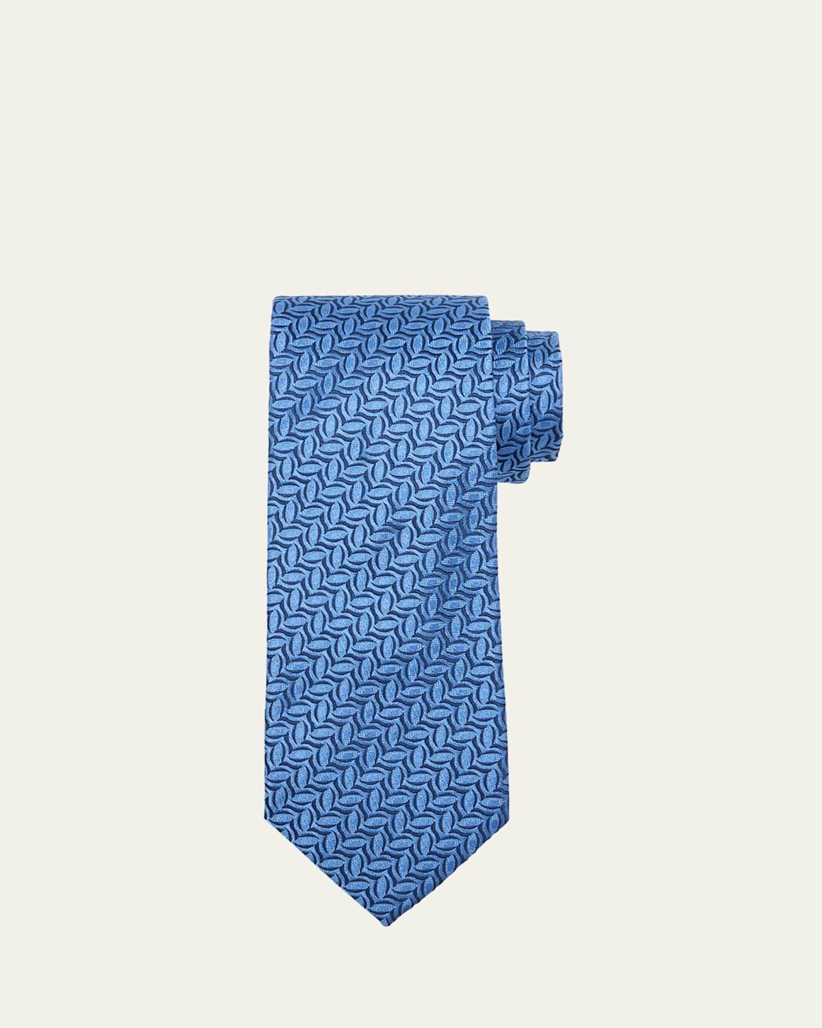 Mens Diagonal Oval Silk Tie Product Image