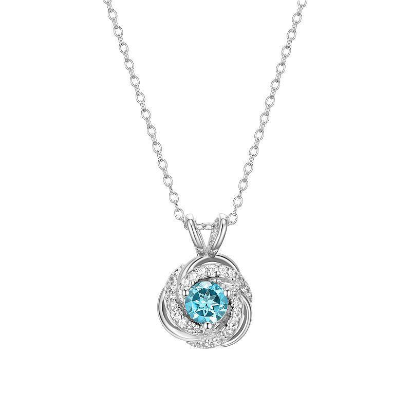 Paj Lab Created Love Knot Pendant Necklace In Rhodium Sterling Silver Product Image