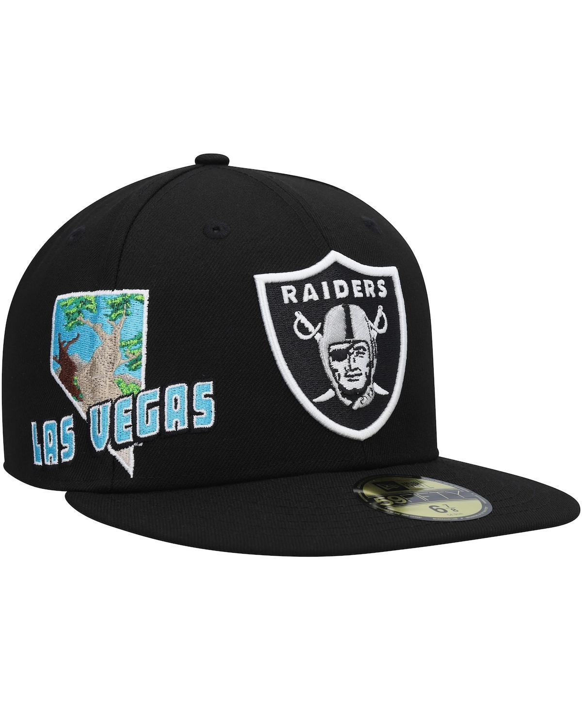 Men's New Era Black Las Vegas Raiders Stateview 59FIFTY Fitted Hat, Size: 7 3/4, Lvr Black Product Image