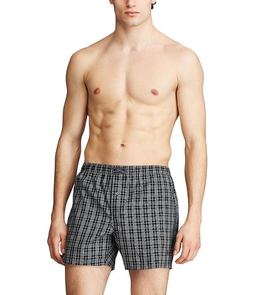 Polo Ralph Lauren Smith Black Plaid Woven Boxers Product Image