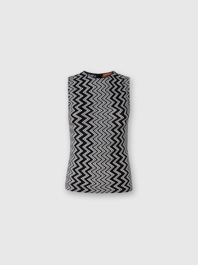 Zigzag wool and viscose tank top Product Image