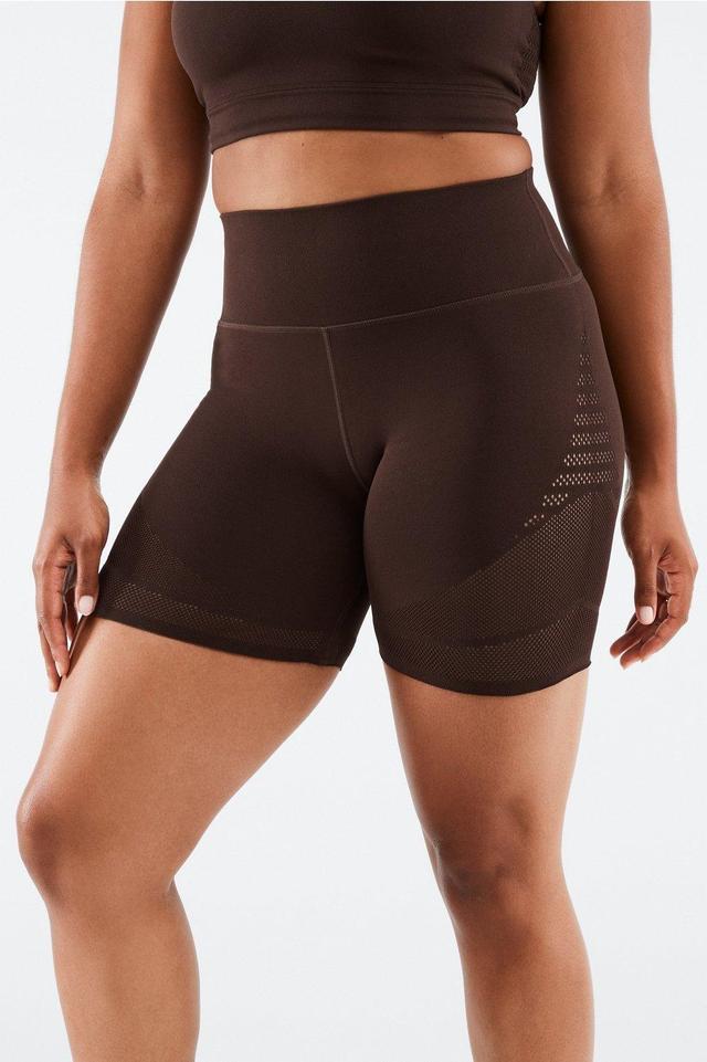 Fabletics High-Waisted SculptKnit Short 6 Womens Chicory Coffee plus Size 3X Product Image