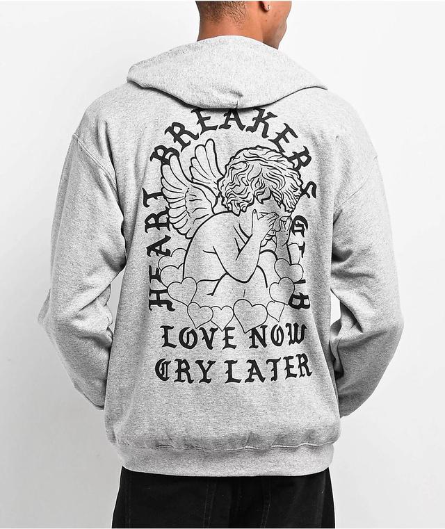 Heartbreakers Club Tears Grey Zip Hoodie Product Image