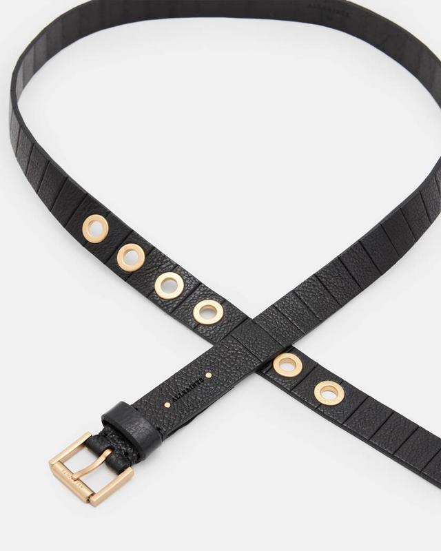 Kylin Leather Skinny Eyelet Belt Product Image