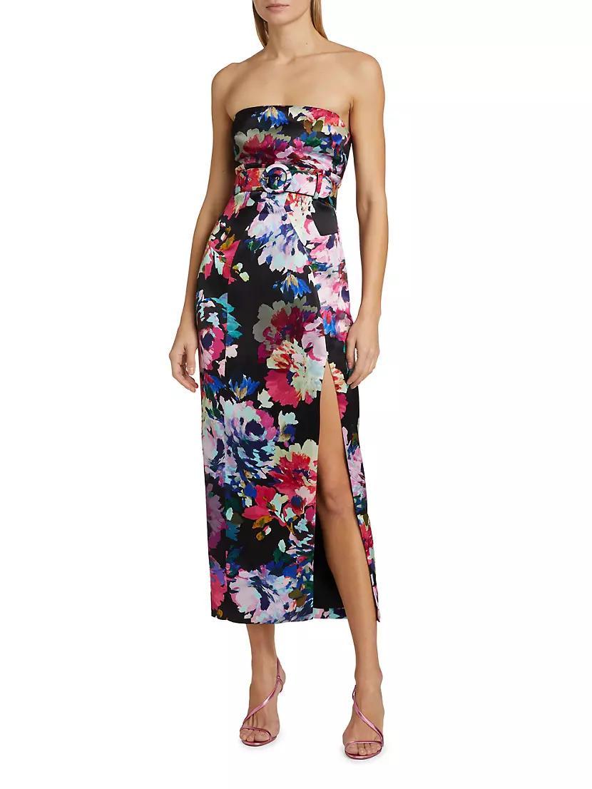 Anja Floral Strapless Belted Midi-Dress Product Image