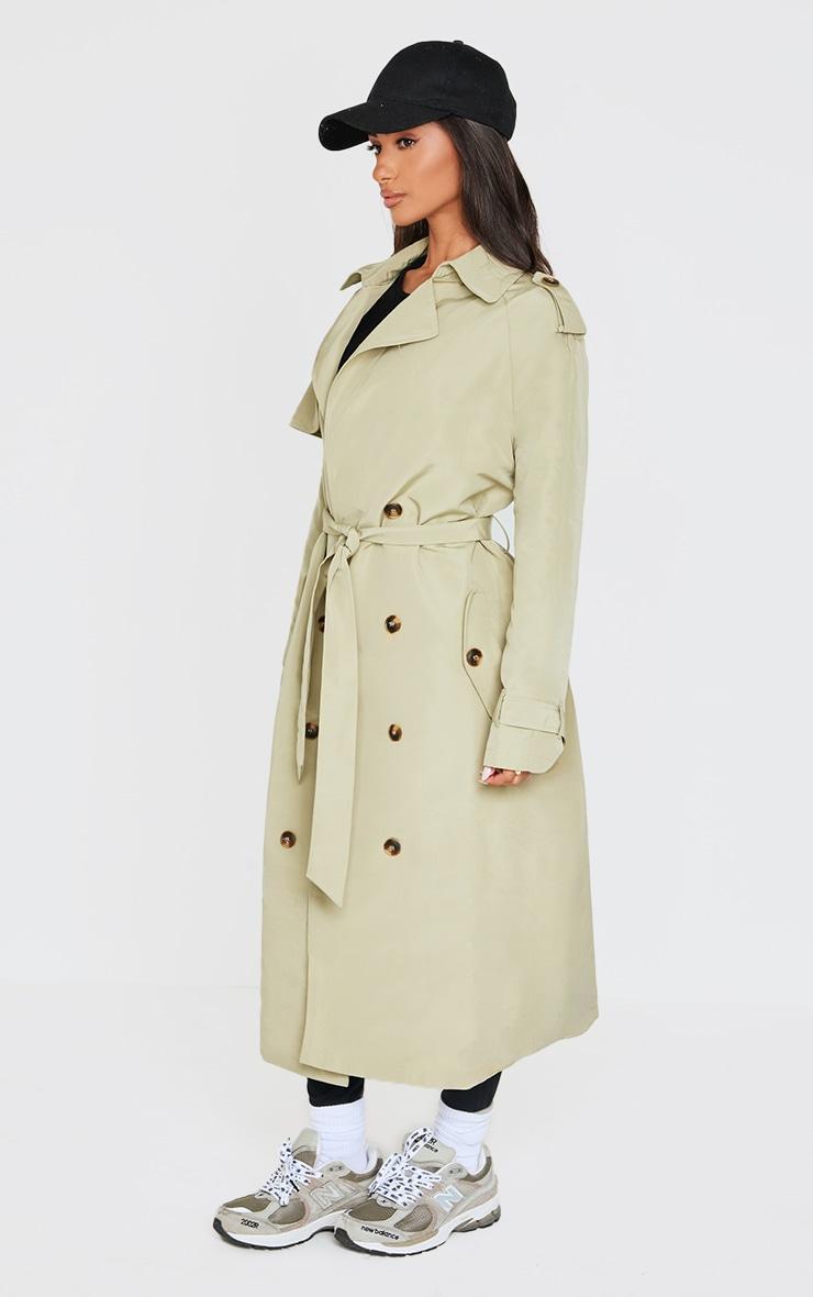 Petite Olive Oversized Trench Coat Product Image