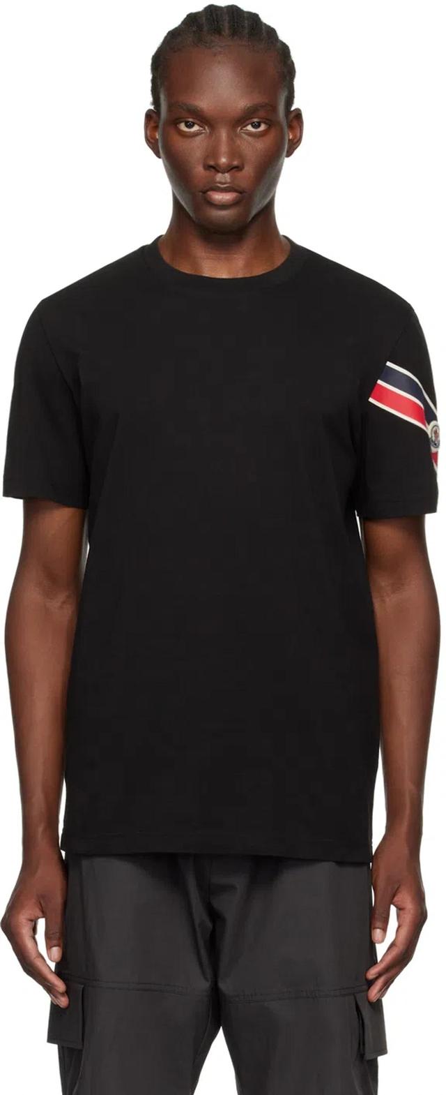 Stripe Logo Cotton T-shirt In Black Product Image