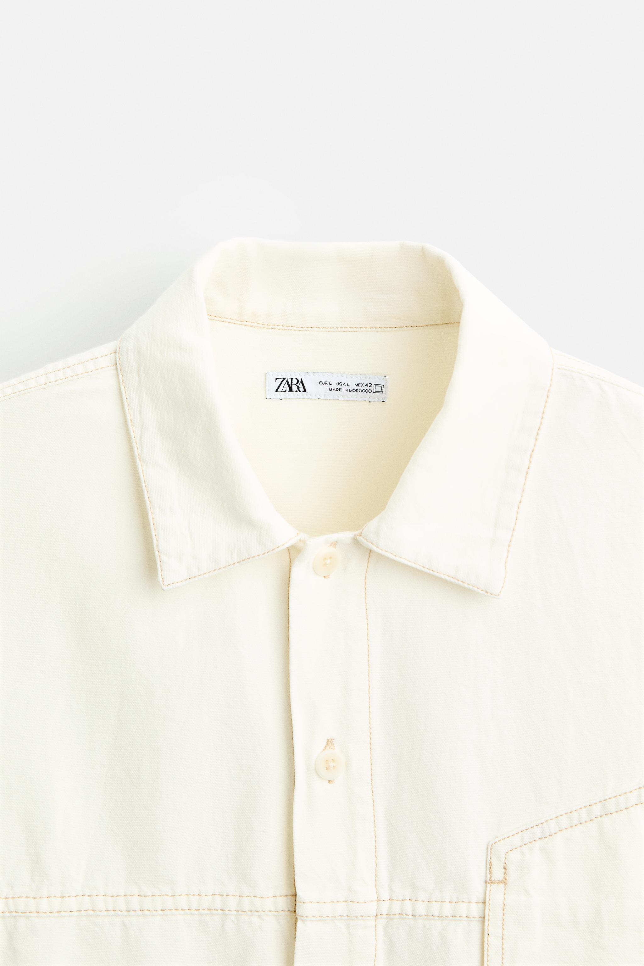 SHIRT WITH CONTRASTING TOPSTITCHING Product Image