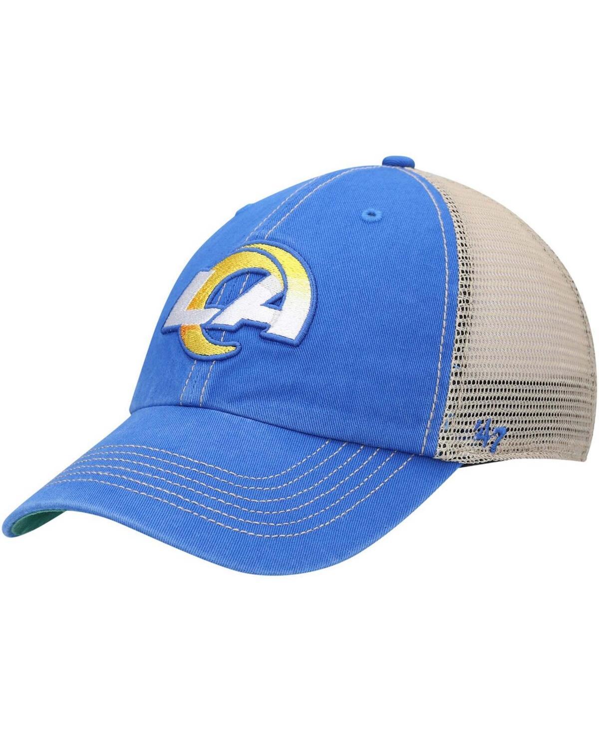 Mens 47 Royal/Natural Los Angeles Rams LA Trawler Trucker Clean Up Snapback Hat Product Image