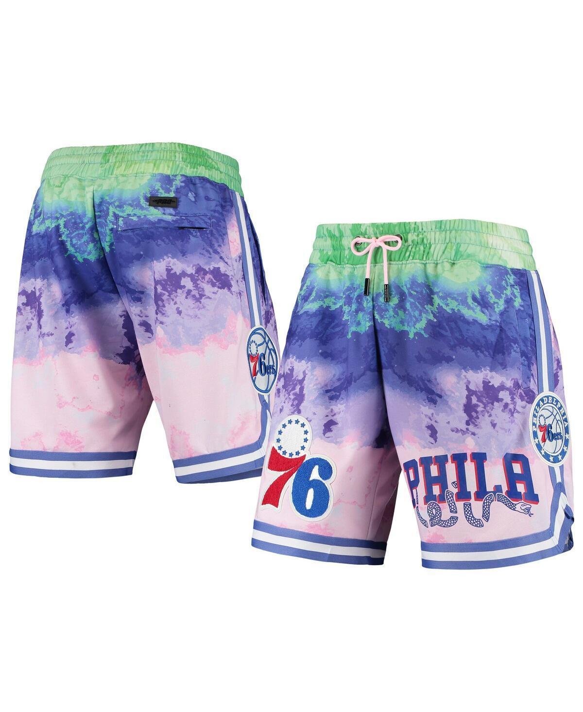 Mens Pink Philadelphia 76ers Multicolor Dip-Dye Shorts Product Image