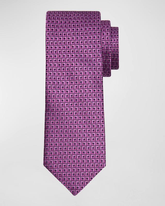 Mens Microfantasy Silk Geometric Tie Product Image