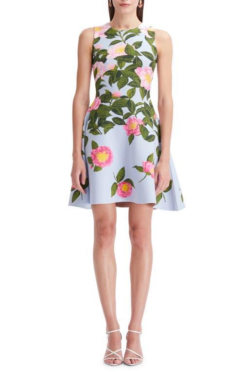 Oscar de la Renta Camellia Jacquard Sleeveless Fit & Flare Dress Product Image