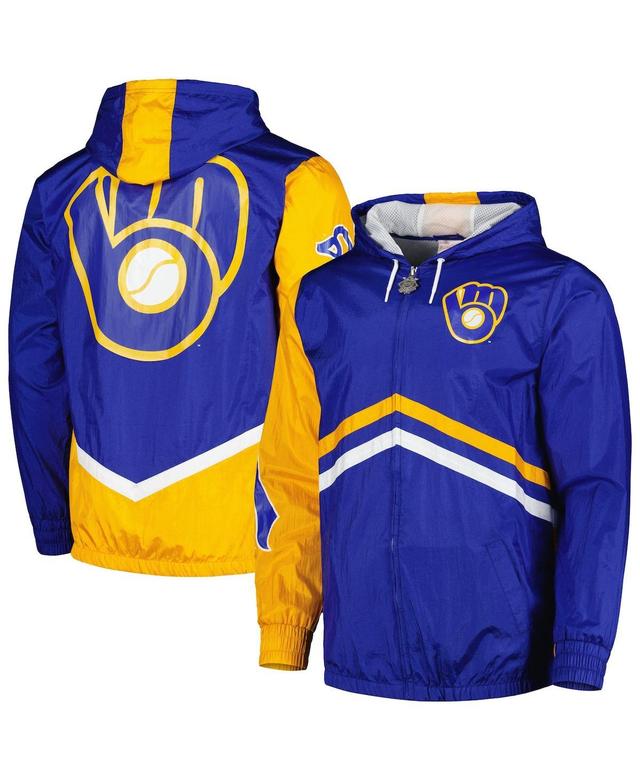 Mens Mitchell & Ness Royal Milwaukee Brewers Undeniable Full-Zip Hoodie Windbreaker Jacket Product Image